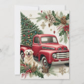 Rode Truck Kerst Open Huis Uitnodiging (Achterkant)