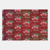 Rode  truck met kerstbomen inpakpapier vel (Voorkant 3)