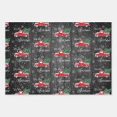 Rode  truck met kerstbomen inpakpapier vel (Voorkant 2)