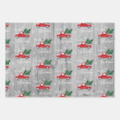 Rode  truck met kerstbomen inpakpapier vel (Voorkant)