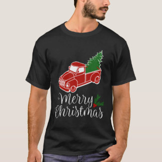  rode truck met kerstboom Shirt lang S