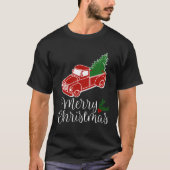  rode truck met kerstboom Shirt lang S (Voorkant)