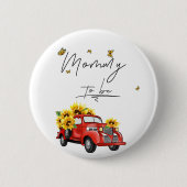  rode truck met zonnebloem mama te zijn ronde button 5,7 cm (Voorkant)