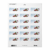  Rode Truck Patriottische Vrolijk Kerstcadeau Etiket (Full Sheet)