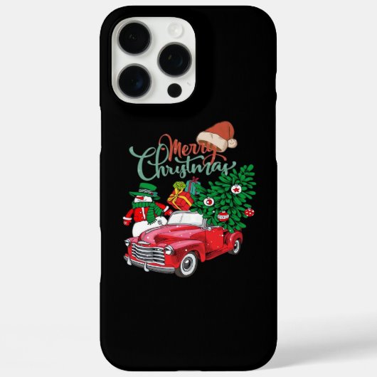 Rode Truck Pick-up Kerstboom Prettig Kerstfeest Sn Case-Mate iPhone Case (Achterkant)