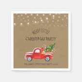  Rode Truck & Tree Kerstfeest servet (Voorkant)