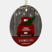  RODE TRUCK TREE & MASON JAR STRING LIGHTS KERAMISCH ORNAMENT (Rechts)