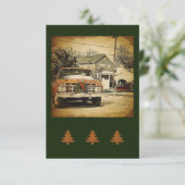 Rode Truck Vakantie Flat Wenskaart Kaart (Staand voorkant)
