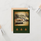 Rode Truck Vakantie Flat Wenskaart Kaart (Voorkant / Achterkant in situ)