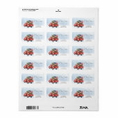 rode truck vrolijk kerstretouradres etiket (Full Sheet)