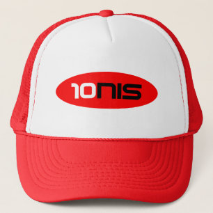 Rode Trucker Hat met tennissport logo Pet