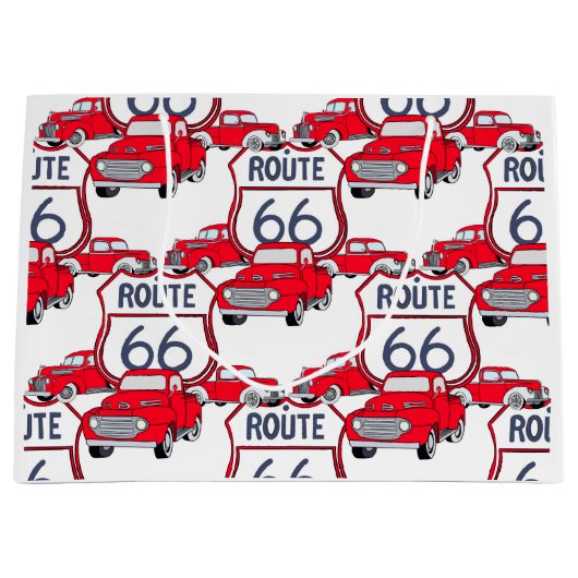  Rode trucks op route 66 Groot Cadeauzakje (Voorkant)