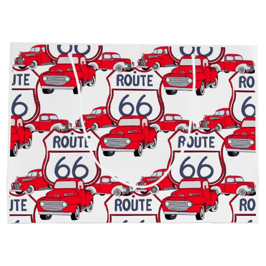 Rode trucks op route 66 Groot Cadeauzakje (Achterkant)