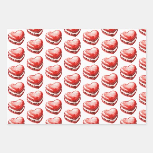 Rode trui Bloemen Hart Macarons Verjaardag Inpakpapier Vel (Voorkant 3)