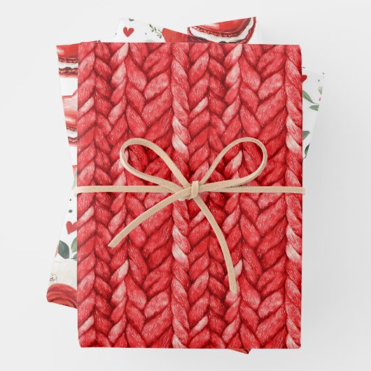 Rode trui Bloemen Hart Macarons Verjaardag Inpakpapier Vel (In situ)