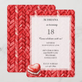 Rode trui Hart Macaroon Cookie Verjaardag Kaart (Voorkant / Achterkant)