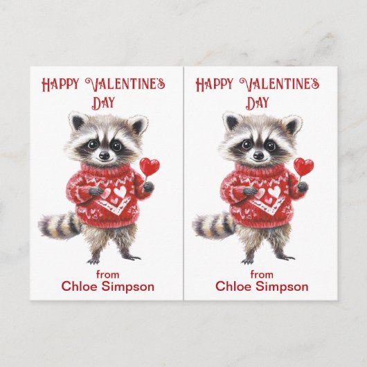 Rode Trui Wasbeer Kind Valentijn Klaslokaal Kaart (Voorkant)