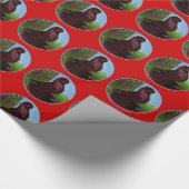 Rode Tuimelduivencirkel Cadeaupapier (Hoek)