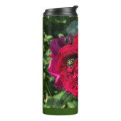 Rode tuin roos en bug thermosbeker (Gedraaid links)