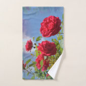 Rode tuinrozen handdoek (Handdoek)