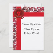 RODE TULIPS GRADUATION ARTITY Wax Seal Monogram Kaart (Voorkant)