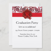 RODE TULIPS GRADUATION ARTITY Wax Seal Monogram Kaart (Achterkant)