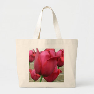 RODE TULIPS-tas Grote Tote Bag