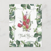 Rode Tulp Aquarel Handgeschilderd Bedankt Briefkaart (Voorkant)
