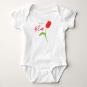 Rode tulp baby T-shirt (Voorkant)