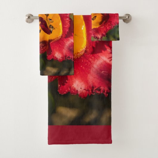 Rode tulp bad handdoek (Insitu)