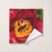 Rode tulp bad handdoek (Wasdoekje)