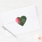 rode tulp bloem, gelukkige moederdag hart sticker (Envelop)