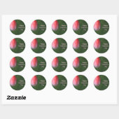 rode tulp bloem, gelukkige moederdag ronde sticker (Vel)