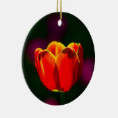 Rode tulp bloem keramisch ornament (Rechts)
