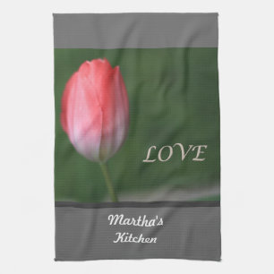 rode tulp bloem liefde toren theedoek