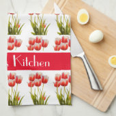 Rode Tulp  Bloem Persoonlijke Bloemen  Theedoek (Quarter Fold)