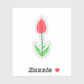 Rode Tulp Bloem Sticker (Vel)