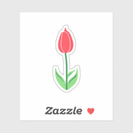 Rode Tulp Bloem Sticker