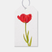 Rode tulp bloem watercolor cadeaukaartjes cadeaulabel (Voorkant)