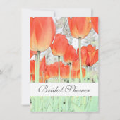 Rode tulp bloemen bruids douche uitnodiging. kaart (Achterkant)