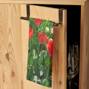 Rode Tulp Bloemenveld Natuurfotografie Theedoek