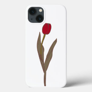 Rode tulp –  bloemillustratie Case-Mate iPhone case