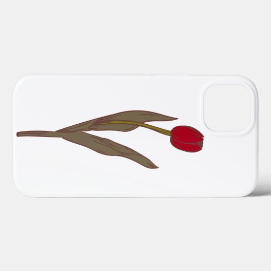 Rode tulp –  bloemillustratie Case-Mate iPhone case (Achterkant (horizontaal))
