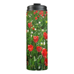 Rode Tulp Bloemveld Natuurfotografie Thermosbeker