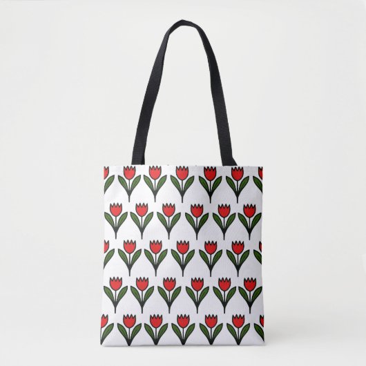 rode tulp boodschappentas tote bag (Voorkant)