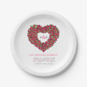 Rode tulp bouquet inkt bruiloft papieren bordje (Voorkant)