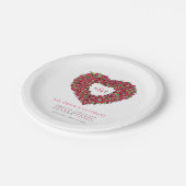 Rode tulp bouquet inkt bruiloft papieren bordje (Gekanteld)