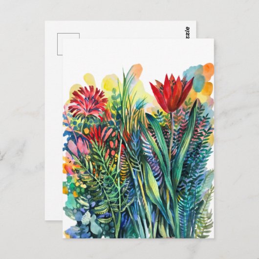 Rode tulp briefkaart (Voorkant / Achterkant)