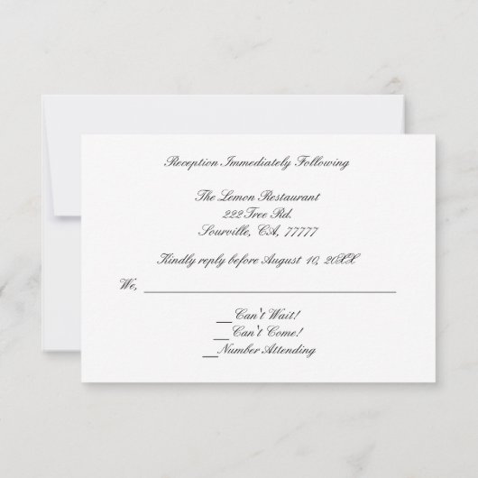 Rode Tulp Bruiloftsreceptie RSVP Kaart (Achterkant)