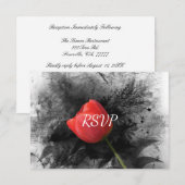 Rode Tulp Bruiloftsreceptie RSVP Kaart (Voorkant / Achterkant)